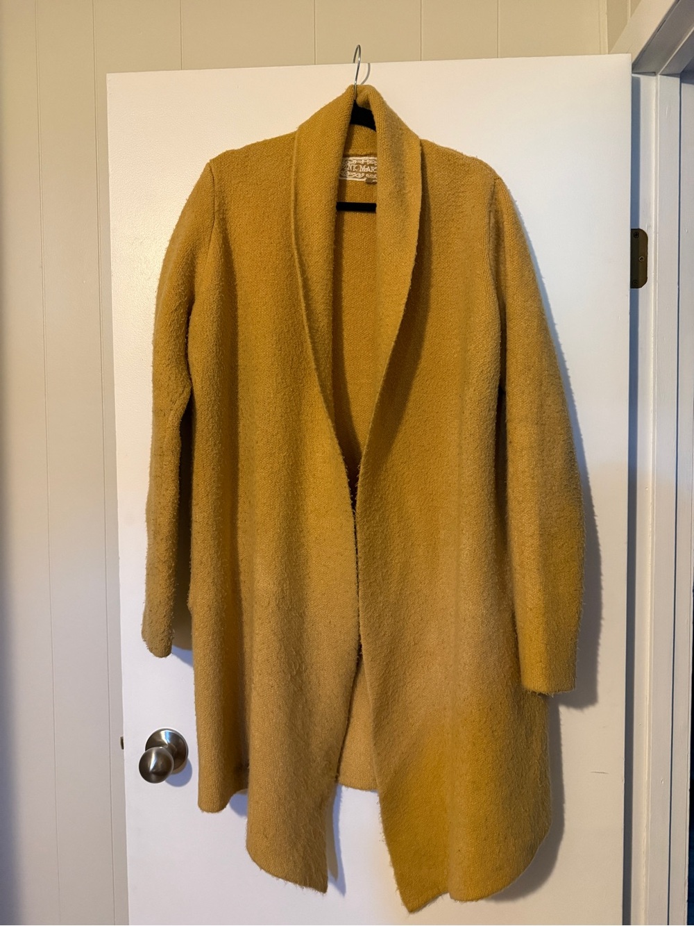Pink Martini Shawl Collar Coat in Mustard Yellow